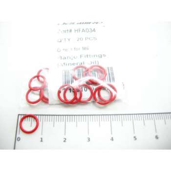 HYDRAULIC HOSE FITTINGS O-ring RED for M6 Banjo Fittings (Mineral Oil)