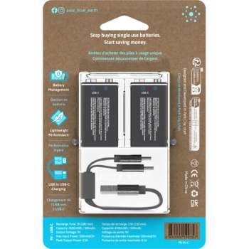 Battery 9V USB-C2pcs